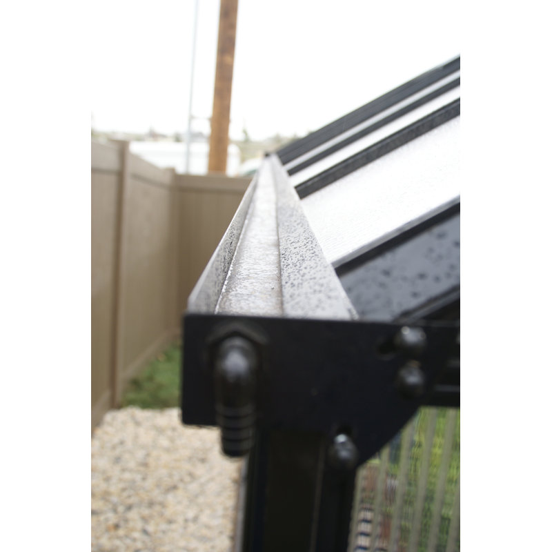 Monticello 8' x 12' Black Aluminum Polycarbonate Greenhouse