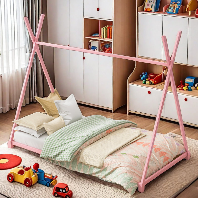 Lit plateforme Amonette, Rose