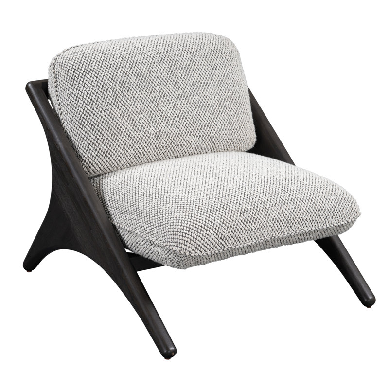 Georgia Accent Chair, Light Gray Polyester, Black