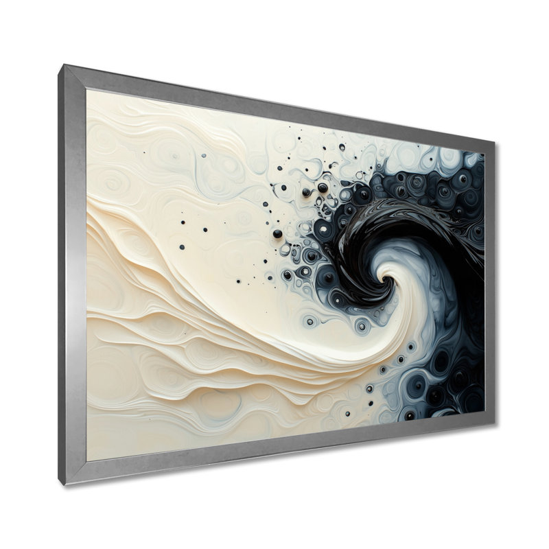 «Droitwich», art mural noir et blanc, «Sprial», H 12 po x l 20 po, Reproduction encadrée d'une seule photo, Argent argent
