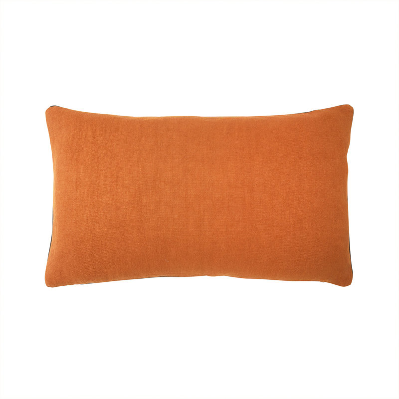 PIGMENT Linen Pillow Cover & Insert, Rectangle 13"H x 22"W, Orange