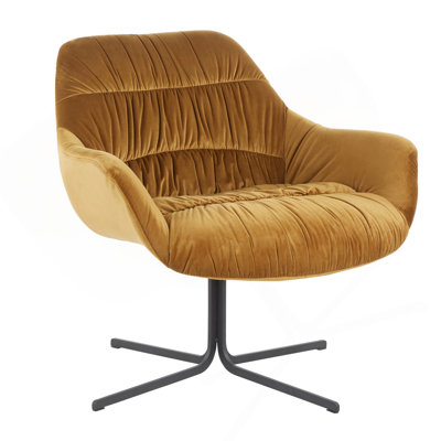 Chaise longue pivotante contemporaine en métal noir et velours chartreuse par Lumisource