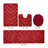 Hugo Premium 100% Cotton 1990 GSM 4-Piece Tufted Bath Rug Set with Non-Slip Spray Latex Backing, OEKO-TEX® Certified, Super Absorbent & Machine Washable, Red-286268731-286268723