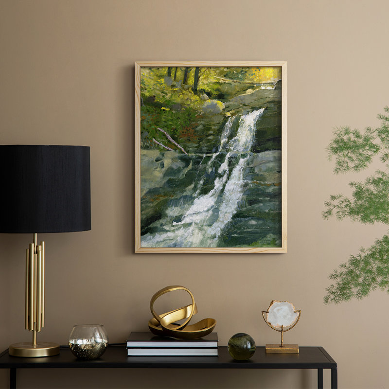 Impression encadrée Kent Falls - bois massif, H 21 po x l 17 po
