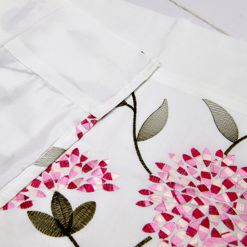 Floral Scalloped Window Valance, Burgundy