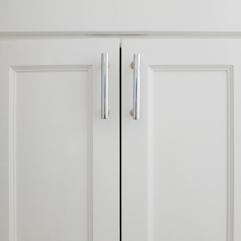 Mod Two Tone Bar / Handle Pull, Polished Chrome/Satin Brass, 5"
