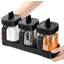 Ensemble de 3 pots à condiments avec plateau, contenant à épices 13,5 oz avec couvercles et cuillères, ensembles de contenants en verre pour le sel et le sucre, boîte d'assaisonnement pour le sel et le poivre