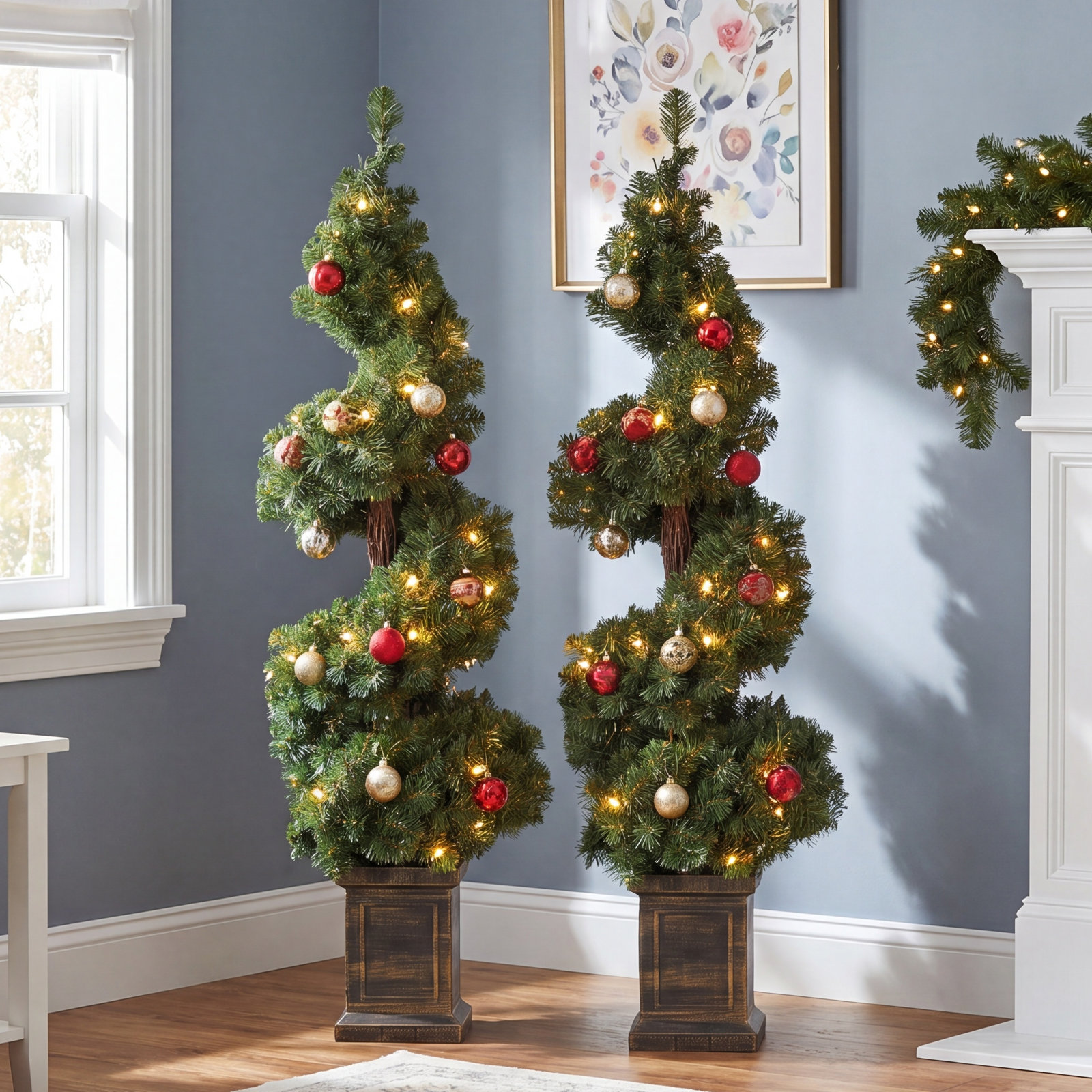 Ginell Potted 3.5' Pre-Lit Fir Christmas Tree