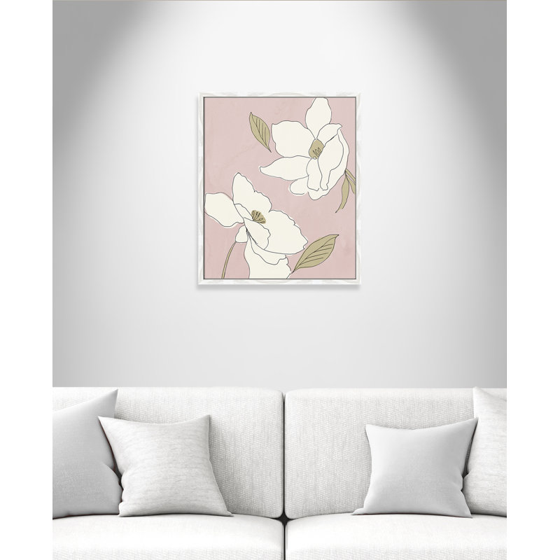 Oleander blanc - cadre photo, H 25,5 po x l 21,5 po x P 0,75 po, Blanc