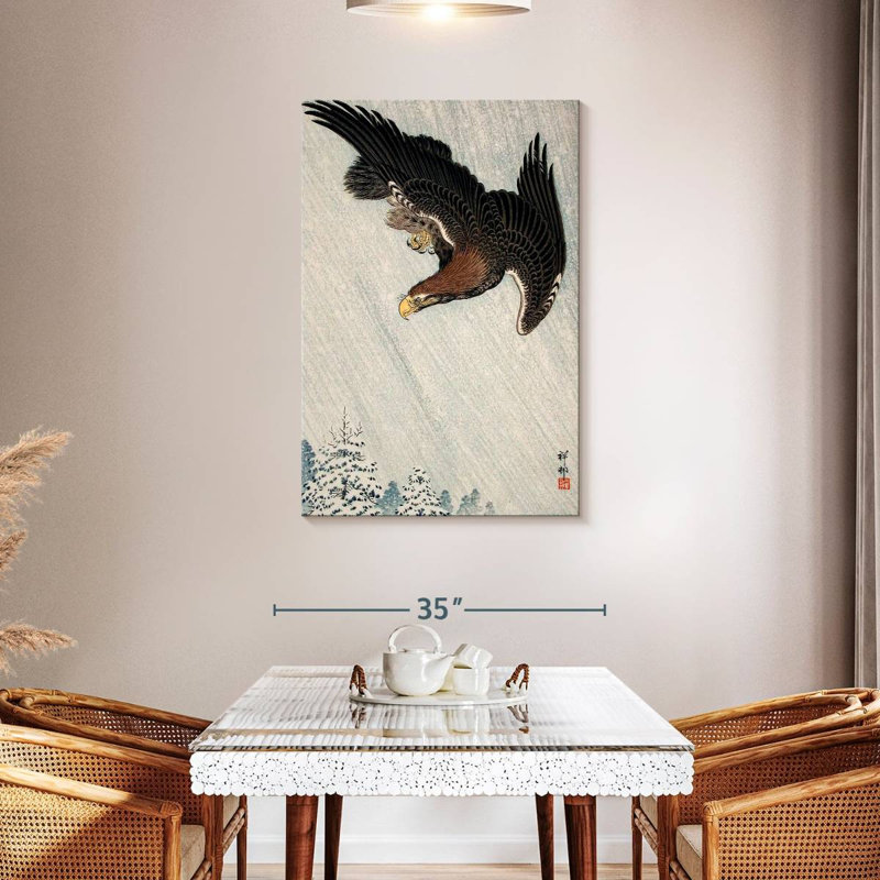 Brampt Eagle Flying In Snow, 45" H x 30" W