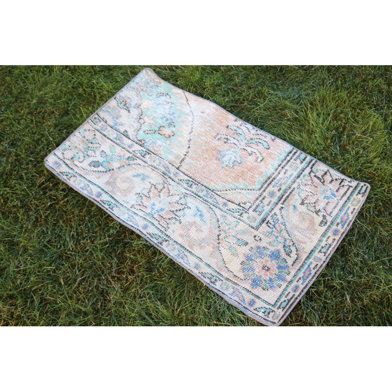 Handcrafted Vintage Turkish Oushak Rug with Distressed Look for Bohemian Home Decor