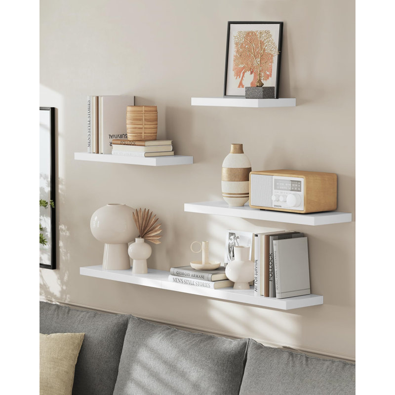 Ensemble de deux tablettes murales, Blanc