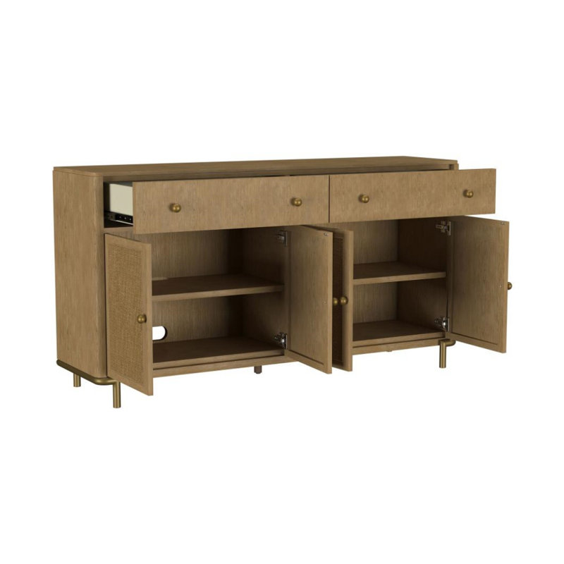 Buffet 2 tiroirs Cirilla, Brun