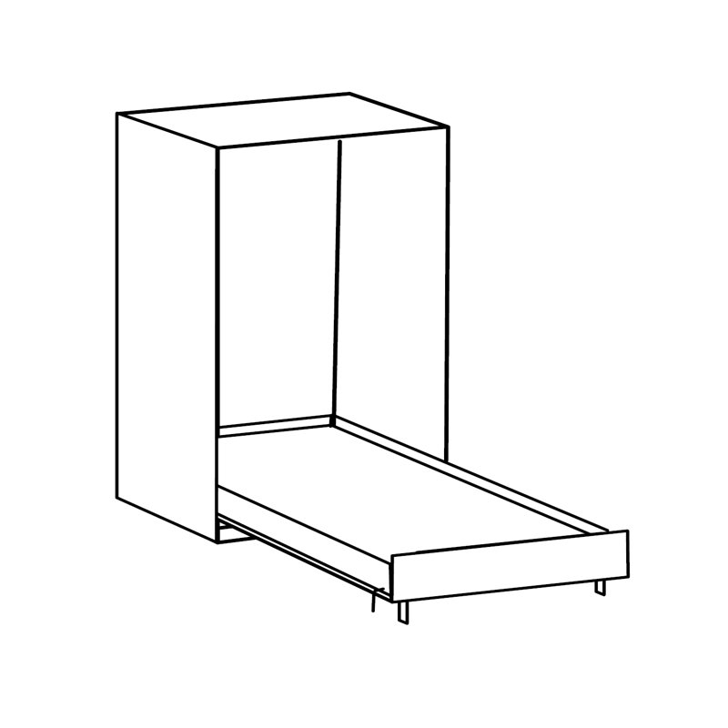 Bouck Functional Bed, 140 x 200cm, White / San Remo oak