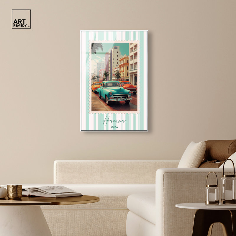 Impression sur toile, impression sur toile encadrée, Havana, 46"H x 31"W, Cadre blanc