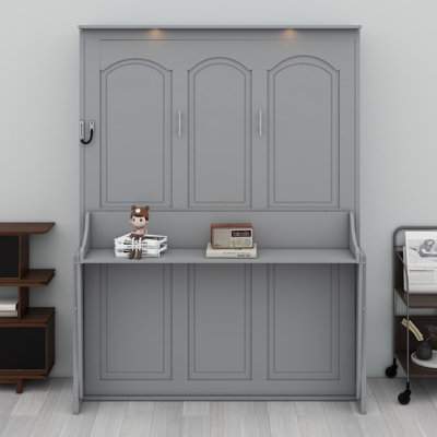 Lit escamotable avec bureau, lumières DEL et station de charge USB
