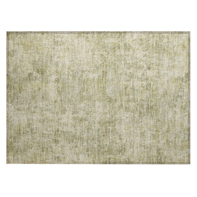 Machine Washable Indoor/Outdoor Xhevrie Sage Rug