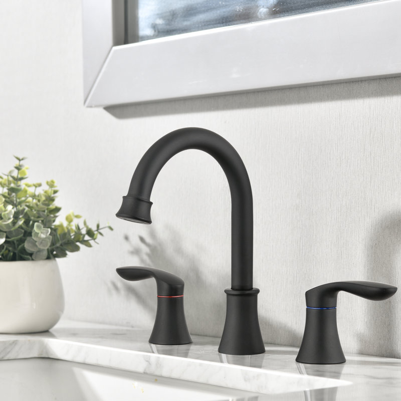 Robinet de salle de bain surdimensionné avec bonde escamotable, Noir mat