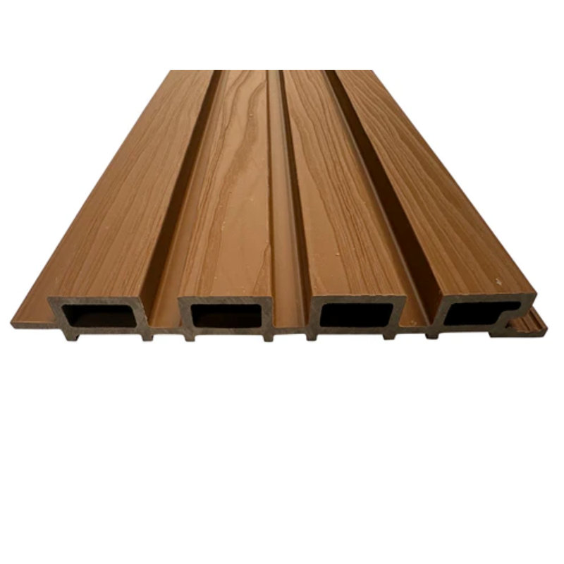 106" x 8.5" Outdoor European Siding System Composite Board Paneling, Weatherproof and UV-Resistant (Set of 2), Walnut