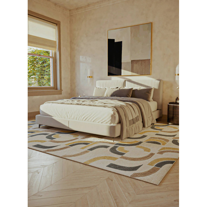 Erjan Washable Abstract Indoor Rug, Rectangle 2' x 3'