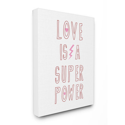 Impression encadrée « Love is a super Power rose Heart »