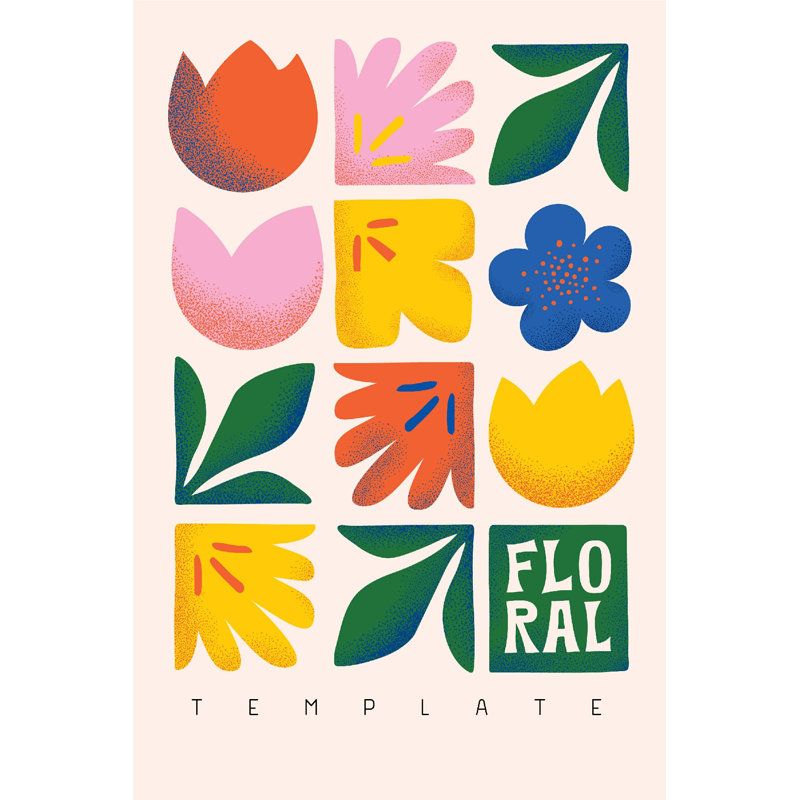 Impression sur toile avec motif floral par Miakievy, H 12 po x l 8 po