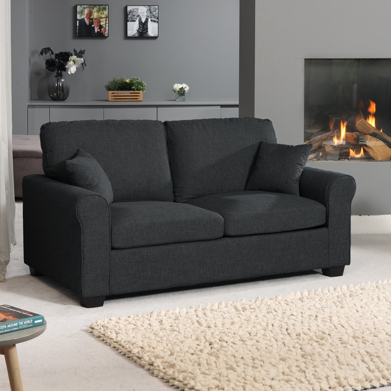 Alaziah 2 Seater Sofa Bed, Black