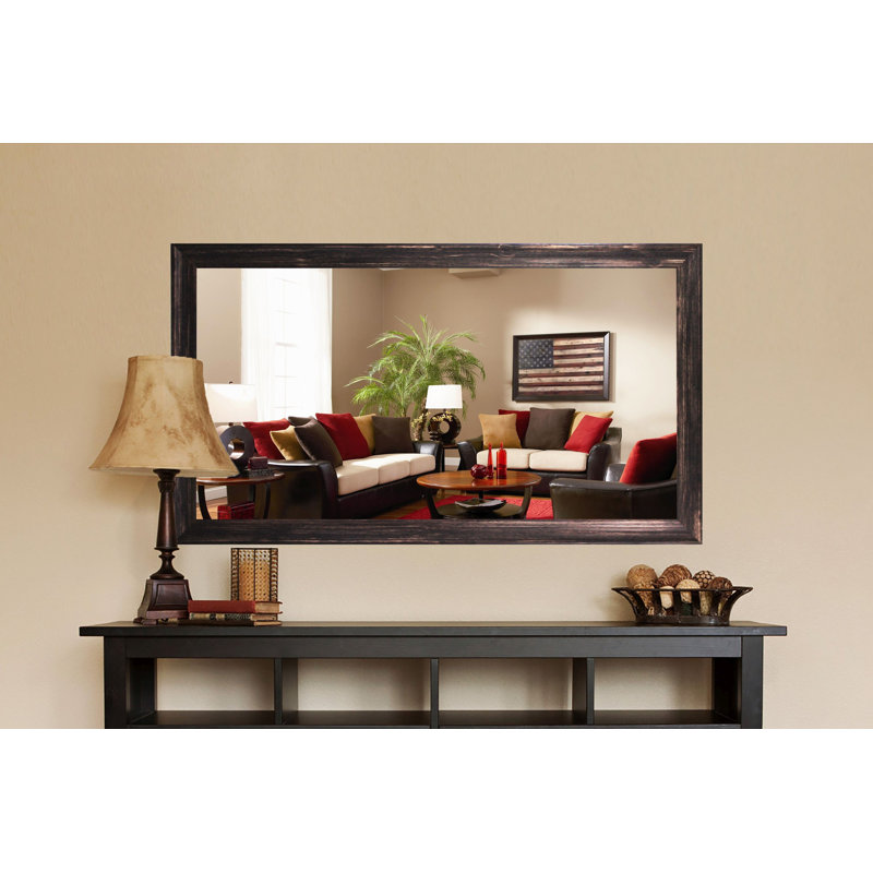 Bloodworth Solid Wood Flat Mirror, 30" H x 63" W, Brown