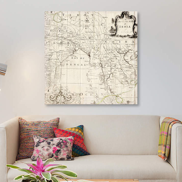 «Old World», impression sur toile, H 18 po x l 18 po x P 1,5 po, Pas de tapis, Toile tendue