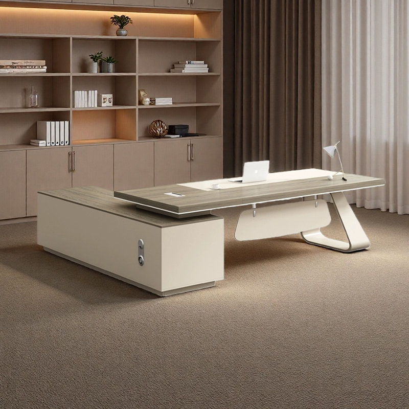 Bureau de fabrication en bois d'ingénierie durable, H 29,53 po x l 94,49 po x P 70,87 po