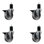 Semi Steel Swivel Expanding Stem Caster Set with Brake SCC PLB 4" x 1-3/4"