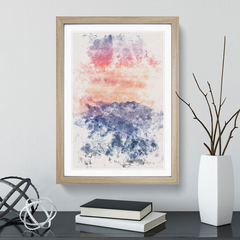 Swiss Mountain - Picture Frame Graphic Art, 87cm H x 62cm W x 2cm D, Oak Framed