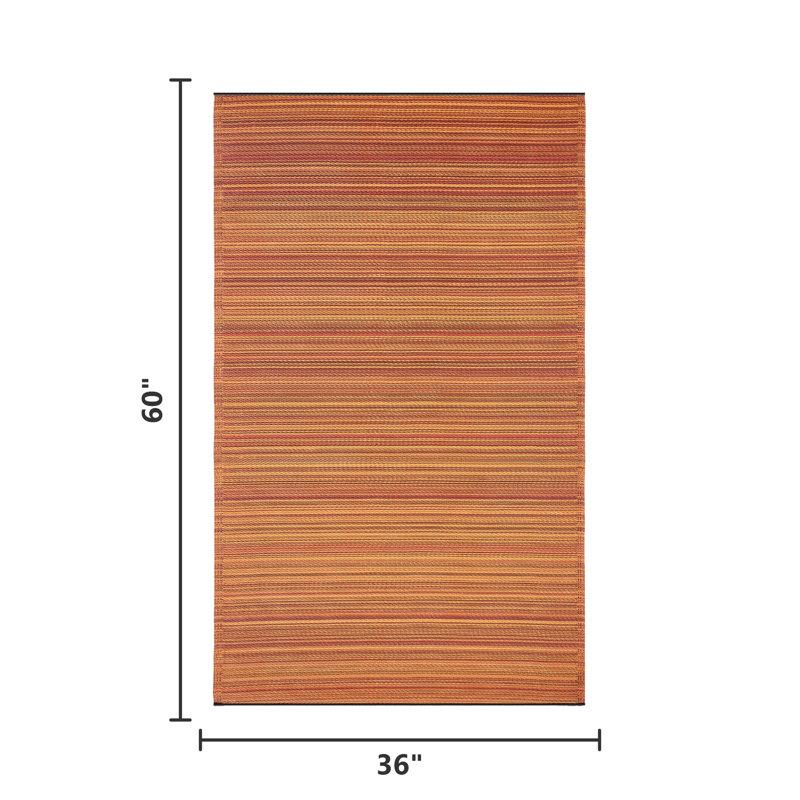 Outdoor Rug Plastic Straw Rug Waterproof Patio Amyree, Rectangle 3' x 5', Cancun - Terracotta
