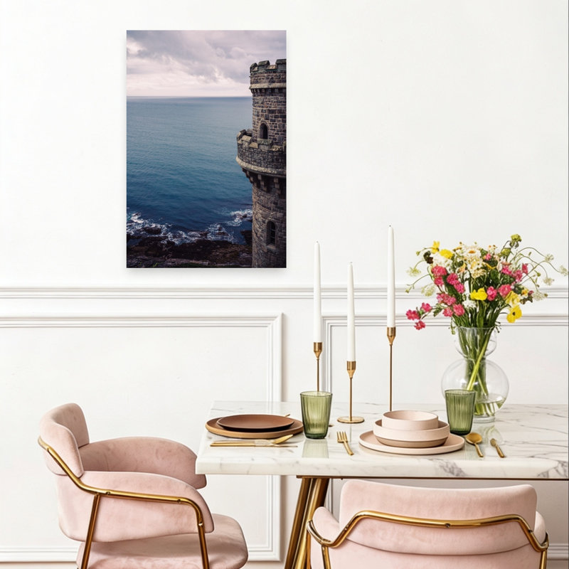 «Coastal Tower View Dramatic Serene Tranquil Coastal Landscape», reproduction d'art mural, 24" H x 16" W