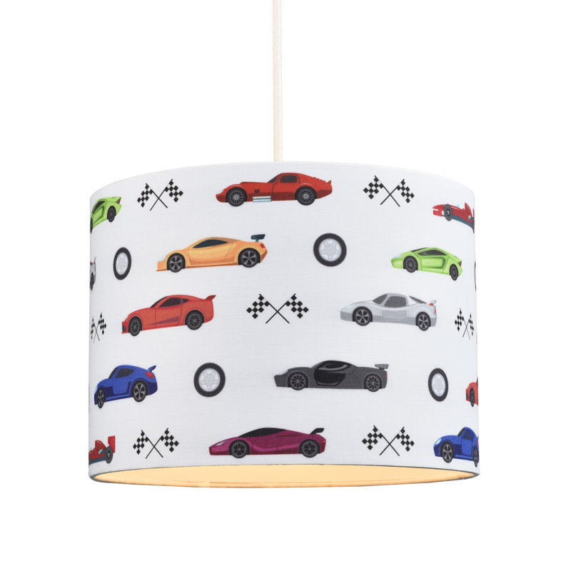18cm H Cotton Blend Drum Lamp Shade ( Screw On ) in White