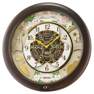 QXM391NRH Melodies In Motion Clock, Brown