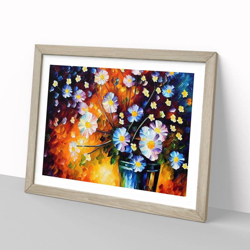 Mixed Flowers - Framed Print, 46cm H x 64cm W, Oak Framed