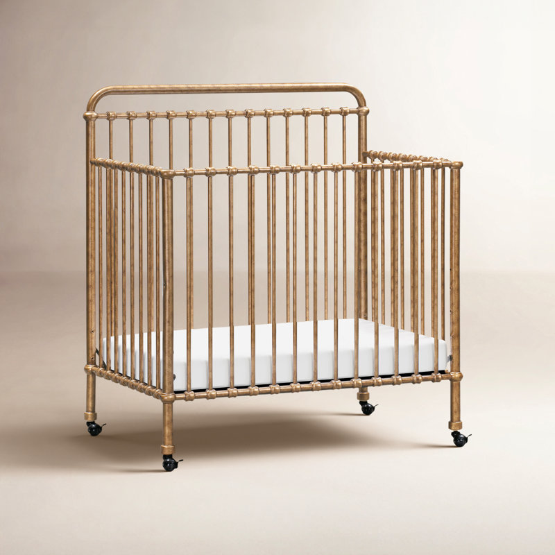 Winston 4-in-1 Convertible Mini Crib, Vintage Gold