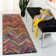 Miley Chevron Red/Orange/Green Area Rug