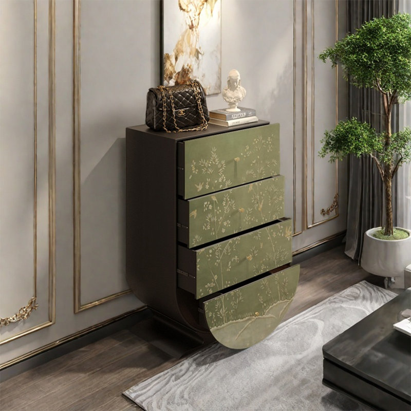 Stylish Walnut Frame Decorative Cabinet Storage