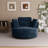 49.6" W Oversized Modern Swivel Accent Chair With Pillows And Ottoman-42282146