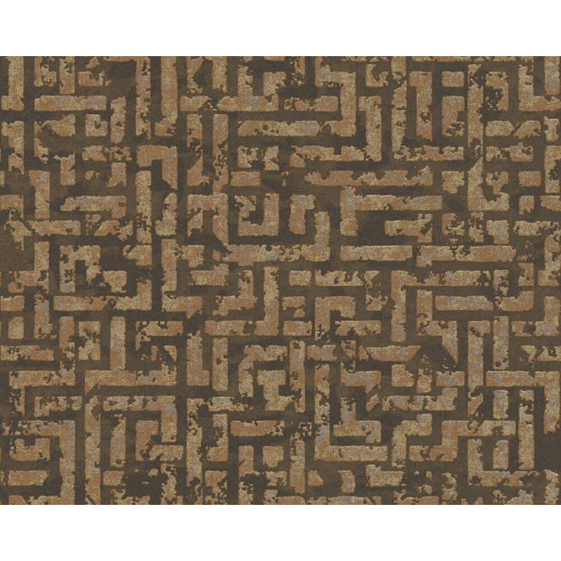 Rouleau de papier peint Concord Wall lings L 33 pi x l 21 po, Brun / or / argent