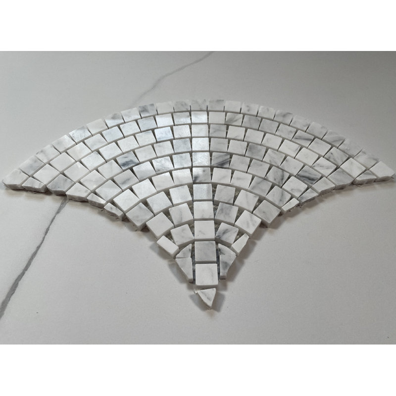 7" x 13" Marble Fish Scale Mosaic Wall & Floor Tile
