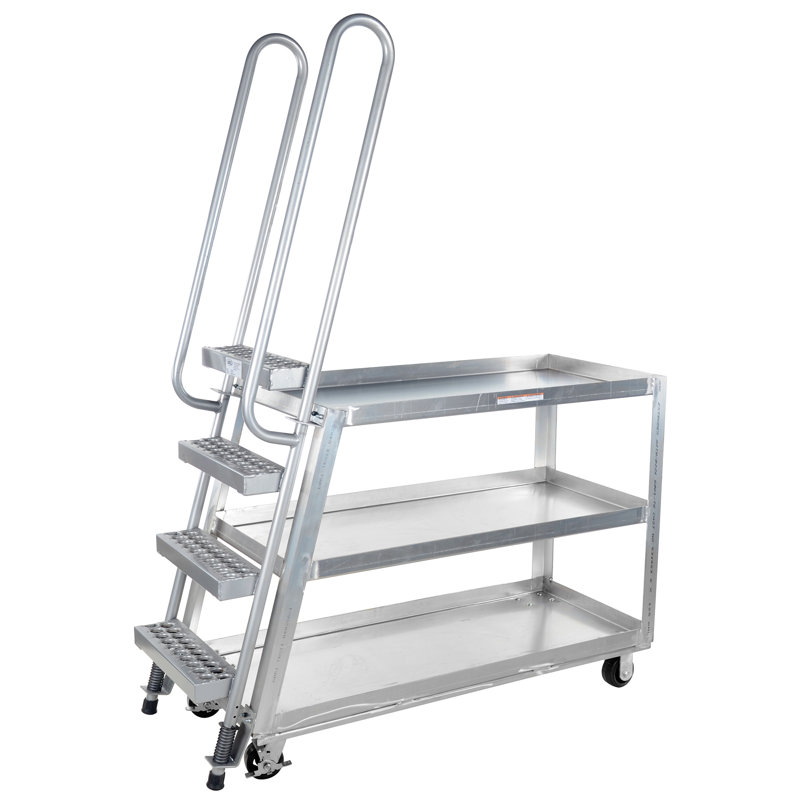 Chariot de préparation de stock haute performance, H 74,32 po x l 21,88 po x P 56 po, Acier