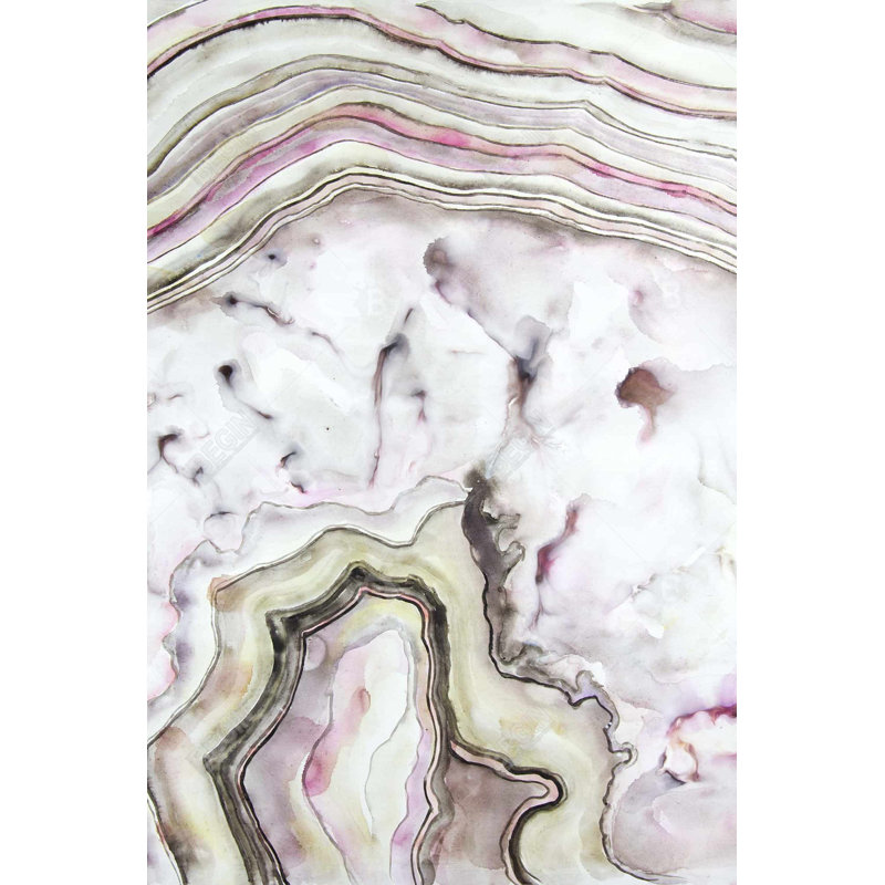 Agate - Toile de salon rose pour la maison | Art élégant, H 36 po x l 24 po