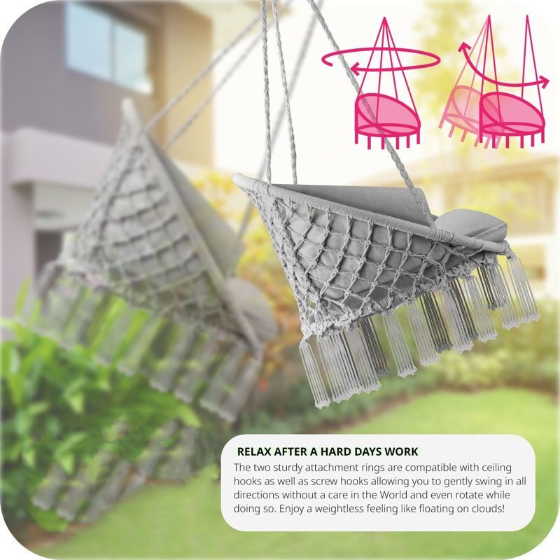 Hanging Egg Chair With Cushion, Grey