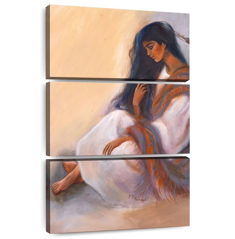 Leisha Indian Maiden Sitting, 48" H x 74" W