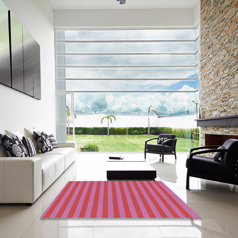 Dinesh Striped Indoor Rug, Square 8'