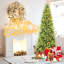Arbre de Noël mince 6 pi avec 300 lumières DEL blanc chaud - 850 pointes en PE + PVC, conception à charnières peu encombrante, installation facile, support en métal robuste - arbre à crayons réaliste pour les petits espaces-118032818
