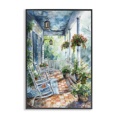 Potted Geraniums Porch Giclee Art by Franklyn Gregory